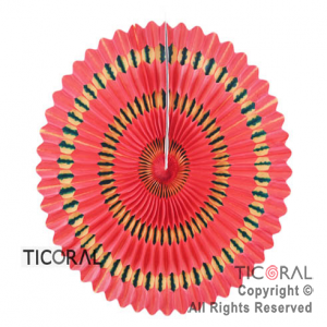 ADORNO R1271 MEDALLON MEDIANO ROJO VERDE Y AMARILLO x 2